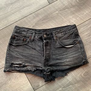 Levis Jean shorts - size 26. Grey/black color. Good condition.